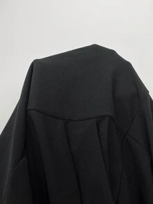 Aloruh 女款初夏新款純色深棕色長洋裝，優雅性感開衩外穿中長裙，休閒晚餐派對穿搭 - 黑色 - 查看 7