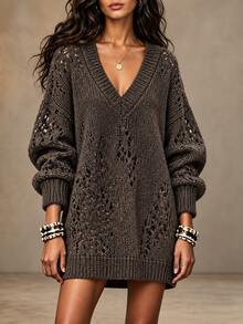 SHEIN Women Sweaters - Brown - View 3