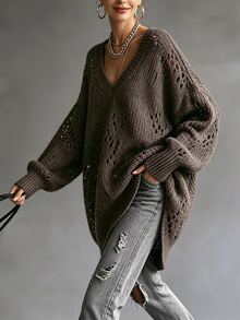 SHEIN Women Sweaters - Brown - View 8