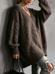 SHEIN Women Sweaters - Brown - View 6
