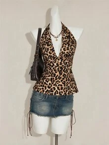 SHEIN ICON 萬聖節女性掛脖露背黑色娃娃裝背心 - 彩色 - 查看 6
