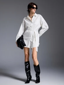 Breezaya Women's Fashion Casual Vacation Style Shirt Romper - White - View 1