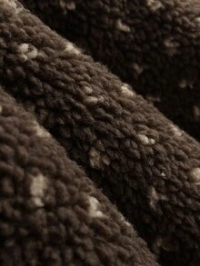 Elamini Autumn/Winter Fleece Fabric Unique Print Cute Playful Long French Style Elegant Wearable Home Slouchy Women's Long Pants - Brown - View 6