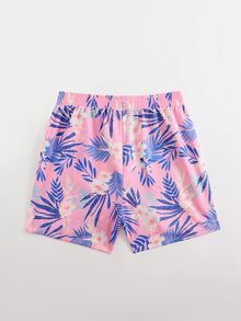 SHEIN Swim Women's Tropical Plant Printed Bikini Bottom Swimwear (Print Random) For Summer Beach Vacation - Pink - View 5