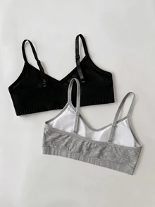 SHEIN Kids Tween Girl Casual Daily Versatile Comfortable Solid Color Bra Blind Box 6pcs Randomly Send 2pcs - Multicolor - View 6