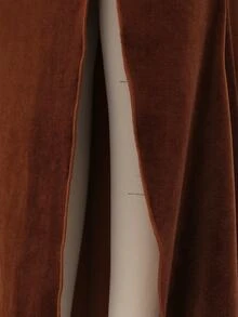 SHEIN Tween Girls Brown Long Sleeve Velvet Evening Gown Fall Dress Robe Soiree Robe Winter Fall Formal Wedding Guest Holiday Dress - Brown - View 6