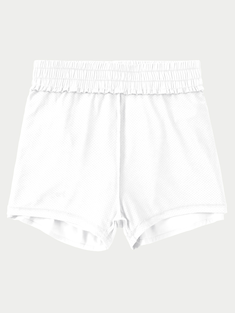 Eassivo Eassivo Zipper Pocket Elastic Waist Sports ShortsWomen Sweat Short, Gym Short, Biker Short - White - View 5