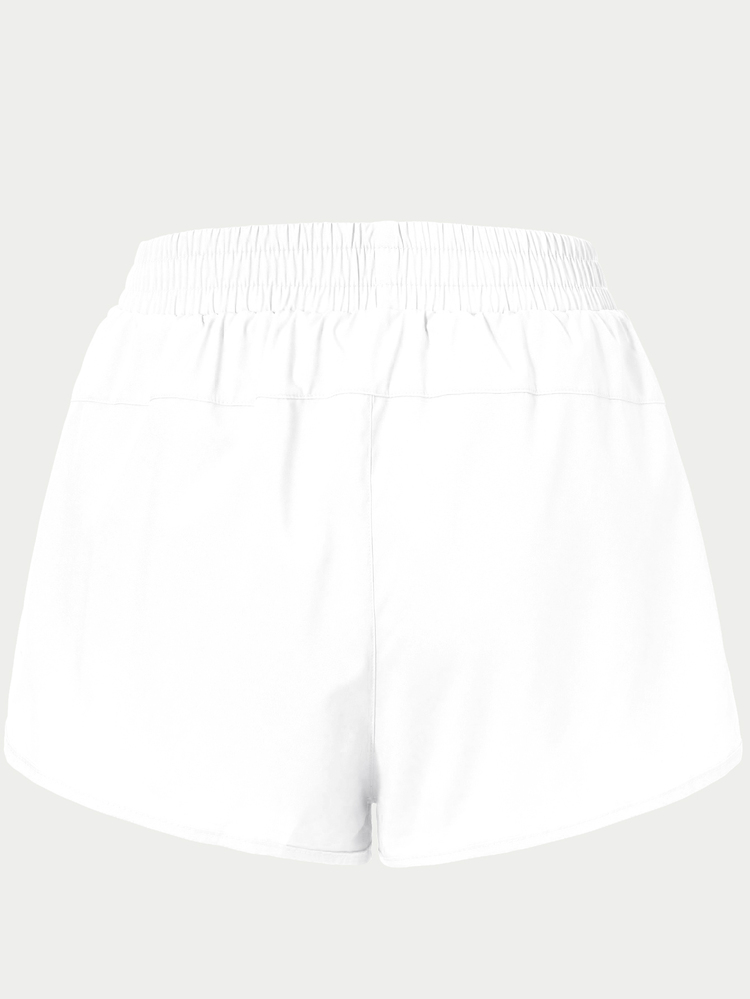 Eassivo Eassivo Zipper Pocket Elastic Waist Sports ShortsWomen Sweat Short, Gym Short, Biker Short - White - View 6