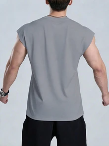 Gym Rark Camiseta de tirantes deportiva casual con estampado gráfico y cuello redondo para hombre, verano, gimnasio - Gris Claro - Ver 2