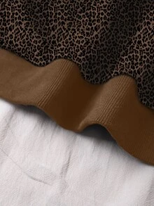 SHEIN CURVE+ Plus Size Women's Casual All-Over Leopard Print Sweatshirt Fall - Multicolor - View 8