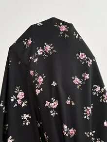 SHEIN Maternity Floral Print Long Sleeve Vacation Dress For Daily Wear - Pink - View 6