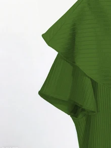 GlowEve Women's Solid Color Bow Decor Short Sleeve Button Design Casual T-Shirt - Green - View 4