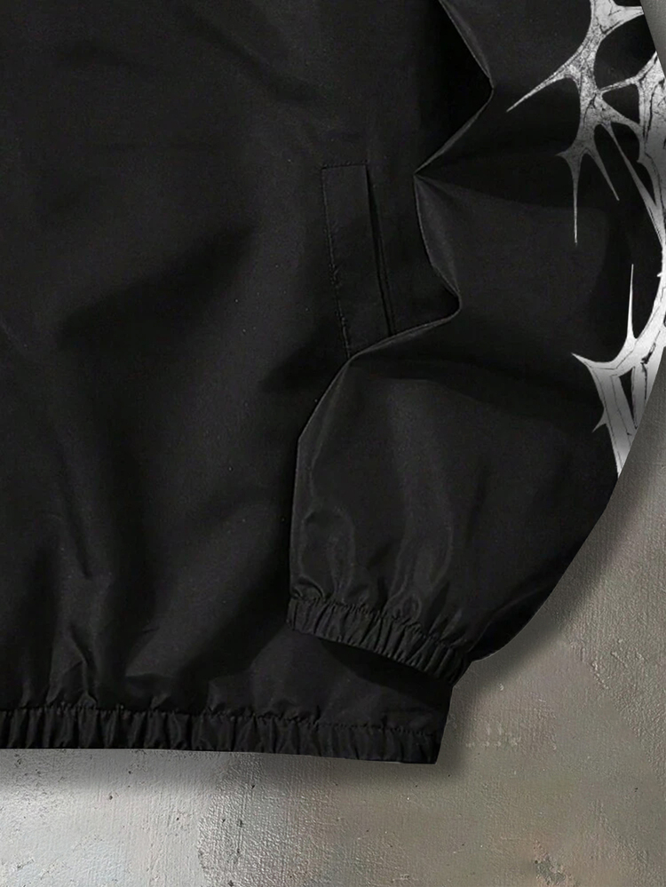 Gym Rark Men's Minimalist Printed Zip-Up Long Sleeve Sports Jacket, Gym - Black - View 5