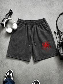 Gym Rark Men's Spider Print Drawstring Waist Loose Fit Sports Shorts - Multicolor - View 4