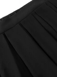 Rometta Plus Size Women's Chiffon Solid A-Line Skirt Fall Cloth For Women - Black - View 7