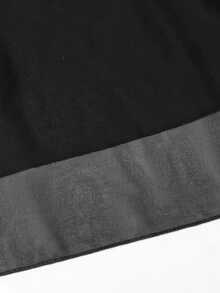 Rometta Plus Size Women's Chiffon Solid A-Line Skirt Fall Cloth For Women - Black - View 12