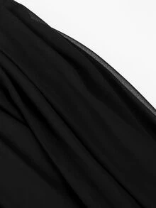Rometta Plus Size Women's Chiffon Solid A-Line Skirt Fall Cloth For Women - Black - View 9