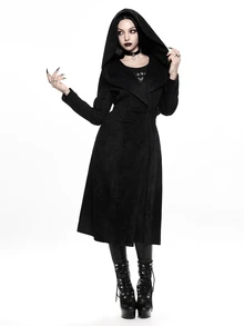 ROMWE Women's Regular Goth Wide Brim Cloak Long Coat With Button Closure, Mysterious Magic Style - Black - View 1