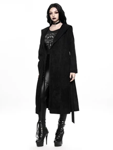 ROMWE Women's Regular Goth Wide Brim Cloak Long Coat With Button Closure, Mysterious Magic Style - Black - View 2