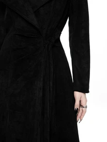 ROMWE Women's Regular Goth Wide Brim Cloak Long Coat With Button Closure, Mysterious Magic Style - Black - View 8