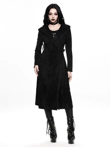 ROMWE Women's Regular Goth Wide Brim Cloak Long Coat With Button Closure, Mysterious Magic Style - Black - View 3