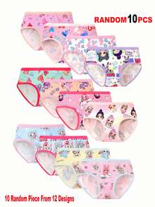 SHEIN Girls' Cartoon Rabbit Pattern Triangle Panties Young Girl' Underwear First Birthday Baby Pink White Baby Blue Orange Blue Baby Winter - Multicolor - View 3