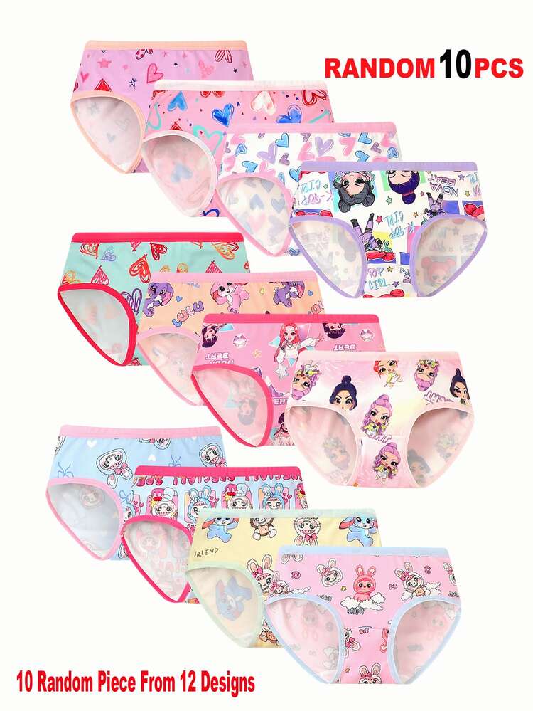 SHEIN Girls' Cartoon Rabbit Pattern Triangle Panties Young Girl' Underwear First Birthday Baby Pink White Baby Blue Orange Blue Baby Winter - Multicolor - View 3
