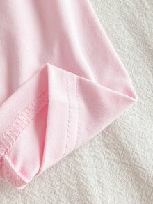 SHEIN 4件組嬰兒/幼兒女童休閒百搭極簡風舒適親膚內搭褲，黑白條紋、粉色、杏色純色，高CP值，適合春夏日常休閒穿著或外出 - 粉色 - 查看 10