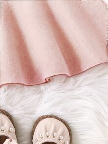 SHEIN Young Girl Solid Color Casual Daily Knit Mini Skirt Autumn Fall - Pink - View 6