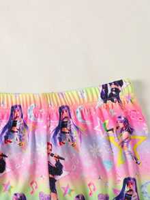 SHEIN 青少年女孩秋冬聖誕可愛時尚百搭派對長袖褲裝套裝 日常居家穿著修身款 - 彩色 - 查看 6