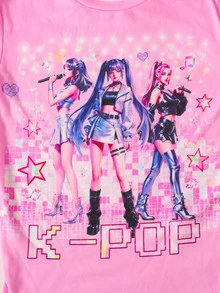 SHEIN 青少年女孩秋冬聖誕可愛時尚百搭派對長袖褲裝套裝 日常居家穿著修身款 - 彩色 - 查看 5