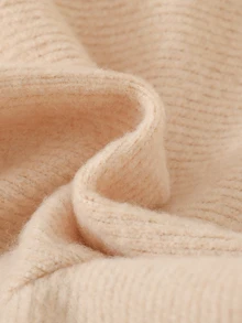SHEIN 2pcs/Set Newborn Spring/Autumn Off-White Sweet Gentle Style Decor Cable Knit Hem Long Sleeve Cardigan & Matching Flower Decor Straight Leg Pants Set, - Apricot - View 4