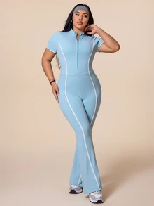 Rhythm Era Jumpsuit Minimalis Blok Warna untuk Olahraga Luar Ruangan Wanita Musim Semi/Panas 2026 - Baby Blue - View 5