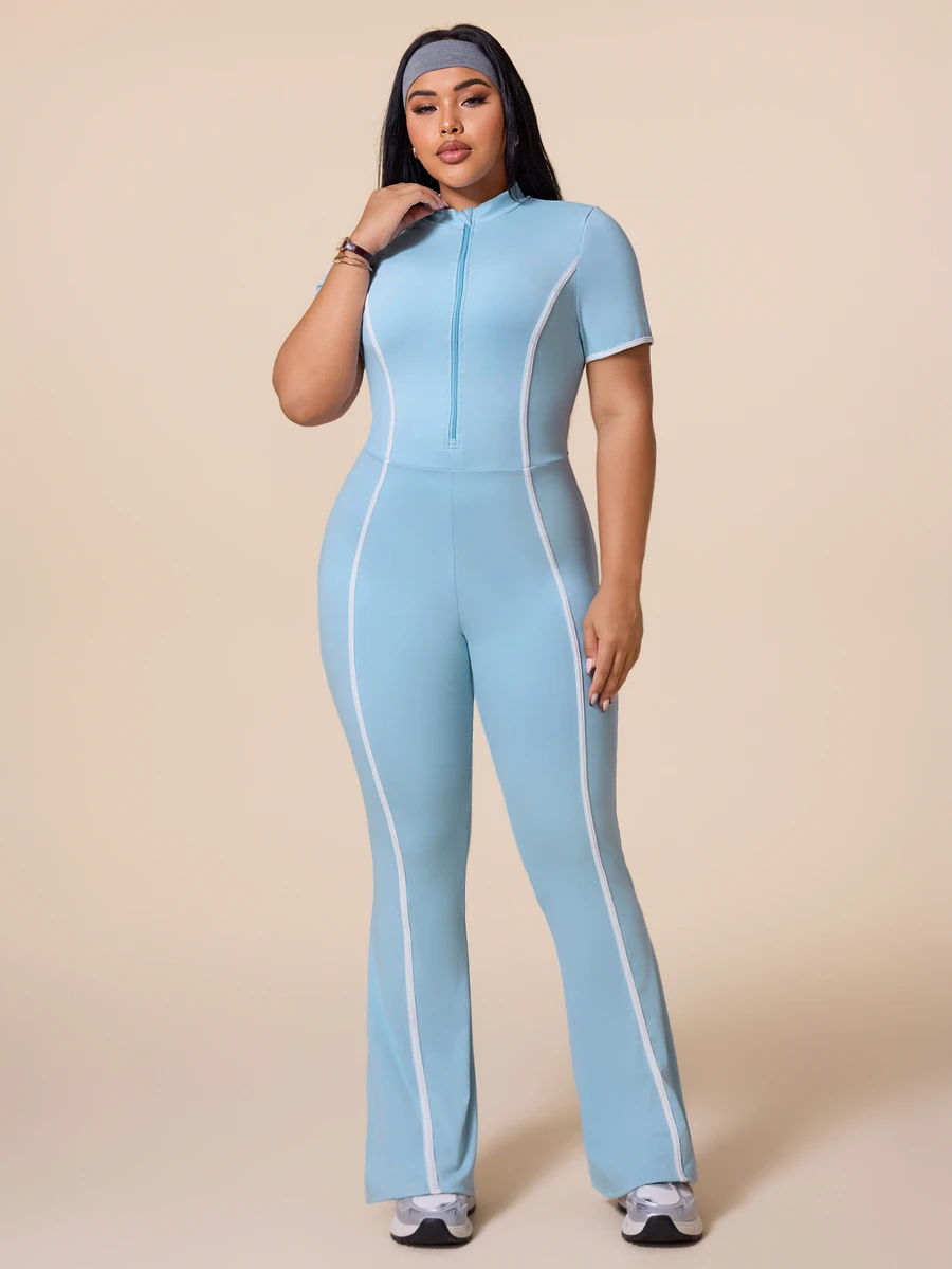 Rhythm Era Jumpsuit Minimalis Blok Warna untuk Olahraga Luar Ruangan Wanita Musim Semi/Panas 2026 - Baby Blue - View 1
