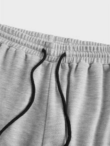 Gym Rark Boyfriend Style Men's Letter Print Drawstring Pocket Jogger Pants Sweat Pants - Grey - View 6