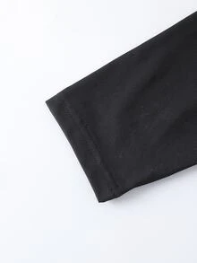 SHEIN Tween Girl Leggings, Casual Uniform Cute Elegant Skorts 2 In 1 With Bow Pattern, Suitable For Spring, Autumn, Summer, Perfect For School Grey Black - Black - View 11