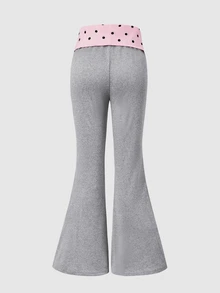 SHEIN Tween Girls Fall Clothes Casual Modest Baggy School Return Campus Grey Minimalist Slim-Fit Long Pants Autumn Pilates Active White Black - Grey - View 6
