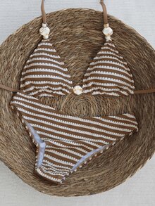 SHEIN Swim 2026 Spring/Summer New Sexy Halter Strap Bikini Set, Alluring Two Pieces Swimwear - Multicolor - View 4