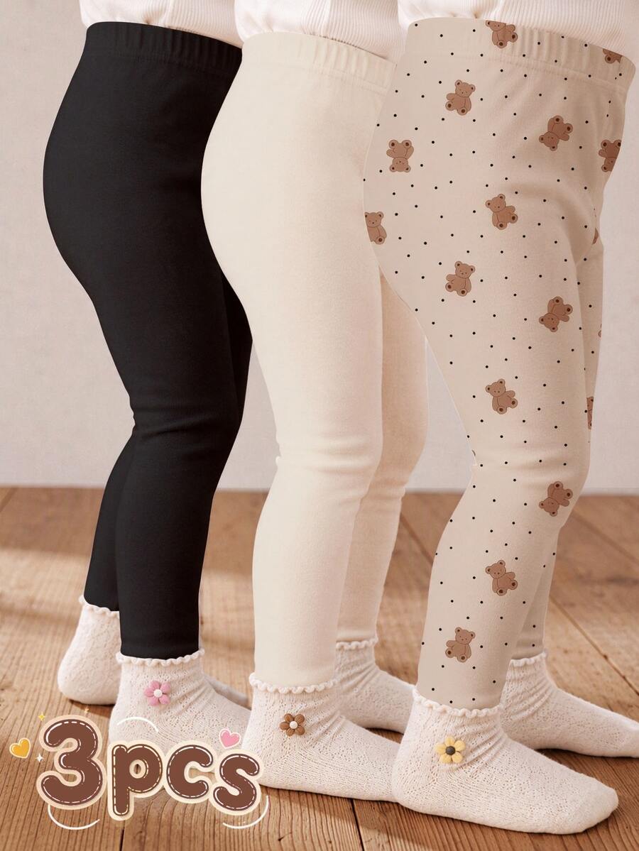 3 piezas pantalones para bebé niña invierno - Multicolor - Ver 1