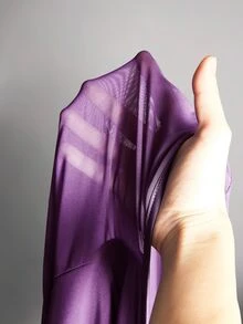 SHEIN ICON 女款大尺碼網紗甜心領不對稱下擺時尚上衣 秋季 - 紫色 - 查看 11