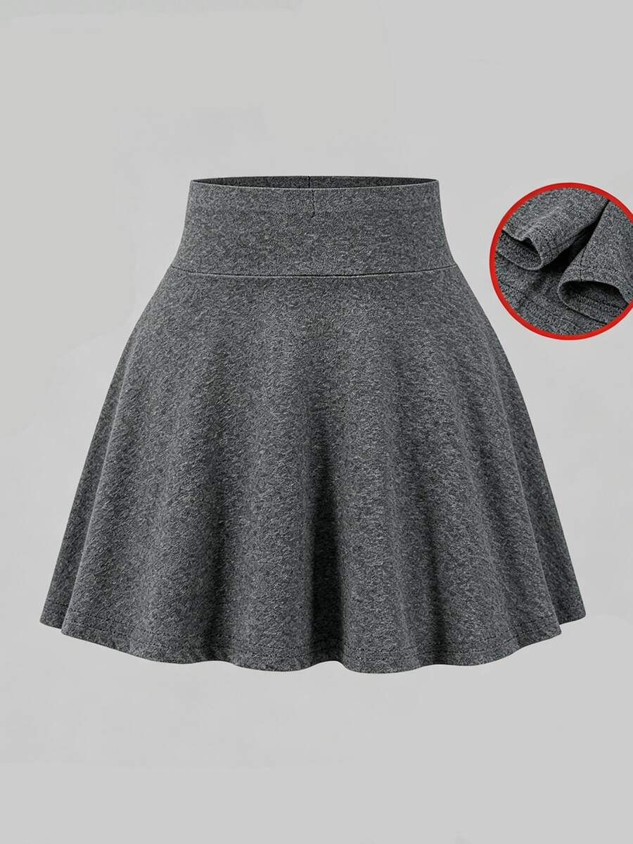 SHEIN Tween Girl Casual Baggy Back To School Sports Skirt, Autumn Fall, Holiday, Comfortable Dark Grey School