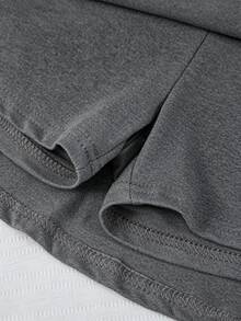 SHEIN Tween Girl Casual Baggy Back To School Sports Skirt, Autumn Fall, Holiday, Comfortable Dark Grey School - Grey - View 5