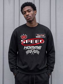 Gym Rark Sudadera deportiva con gráfico de letra para hombre - Negro - Ver 1