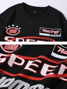 Gym Rark Sudadera deportiva con gráfico de letra para hombre - Negro - Ver 5