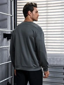 Gym Rark Boyfriend Style Men's Letter Printed Sports Sweatshirt Boyfriend Style Men Sweatshirt - Dark Grey - View 3