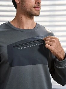 Gym Rark Boyfriend Style Men's Letter Printed Sports Sweatshirt Boyfriend Style Men Sweatshirt - Dark Grey - View 8