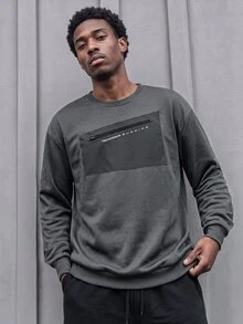 Gym Rark Boyfriend Style Men's Letter Printed Sports Sweatshirt Boyfriend Style Men Sweatshirt - Dark Grey - View 1