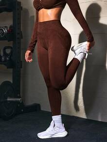 Solea Cove Women's Solid Color Casual Versatile Daily Wear Sports Tight Leggings - Multicolor - View 5