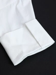 Easura 大尺碼女款秋冬連帽寬鬆摺袖休閒日常通勤襯衫 - 白色 - 查看 7