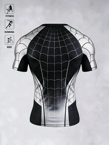 GymBeat Men's Spider Pattern Casual Daily Travel Sports T-Shirt - Multicolor - View 2